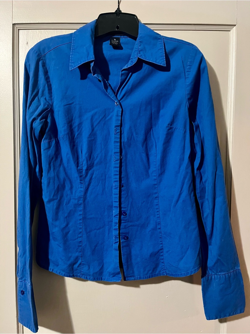 “In Vain” Royal Blue Button-Up Blouse